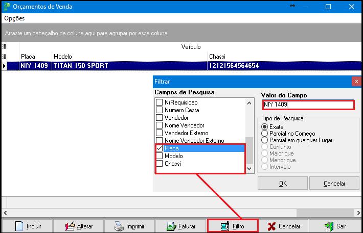 CSO. 1304201600061 [Campo de pesquisa na janela orçamento] Adicionado ao filtro de orçamento os campos [placa],