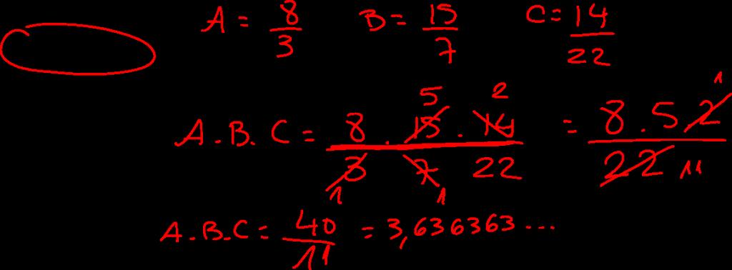 Seja A o quociente da divisão de 8 por 3. Seja B o quociente da divisão de 15 por 7.