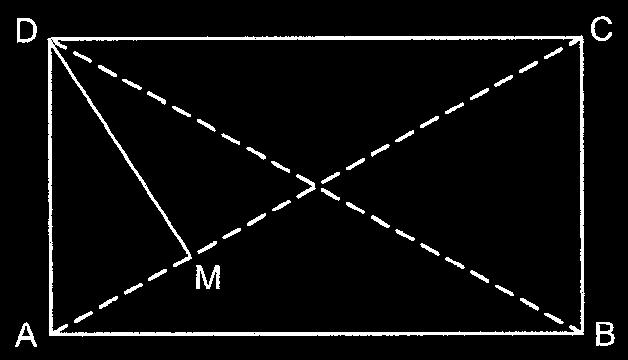 [49. p197] (CESGANRIO - RJ) No retângulo ABCD de ldos AB = 4 e BC = 3, o segmento DM é