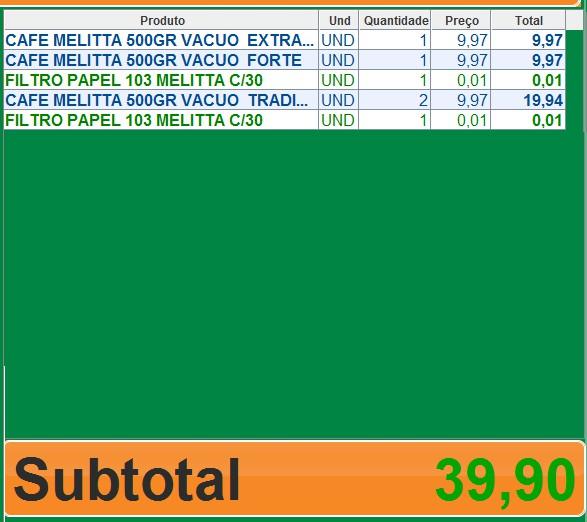 Nesta tela acima, o campo Quantidade deverá ser preencido com o numero de itens que