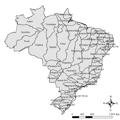 22 temas de economia aplicada Mapa 1 56 Bacias Hidrográficas do PNRH Quadro 1 56 Bacias Hidrográficas do PNRH 1 Amapá Litoral 15 Itapecuru 29 São Francisco Alto 43 Iguaçu 2 Negro 16 Mearim 30 Litoral