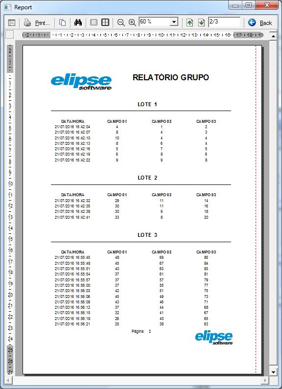 7. Com a exibição do número dos lotes na seção GroupHeader1, não há mais necessidade de exibí-los na seção Detail.