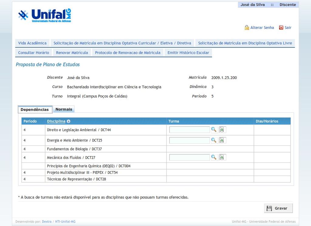 Confira também se as disciplinas presentes na Guia Normais correspondem às disciplinas que você tem para cursar no próximo semestre. Caso encontre algum problema, entre em contato com o DRGCA 3.