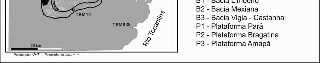 diatomácea, datação 14 C, δ 13 C, δ 15 N e C/N, objetivando reconstituir a evolução de paisagens no leste da Ilha do Marajó durante o final do Quaternário.