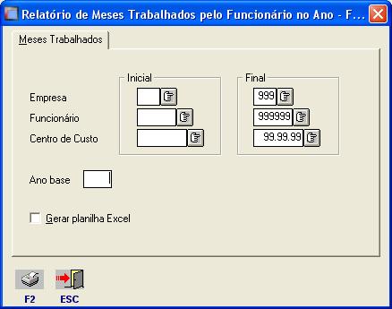 FOP559 RELATÓRIO DE MESES TRABALHADOS PELO FUNCIONÁRIO NO ANO Figura 03 - RELATÓRIO DE MESES TRABALHADOS PELO FUNCIONÁRIO NO ANO