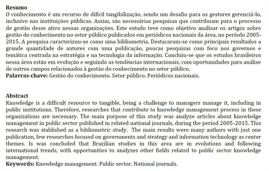 Figura 8 Exemplo de resumo e