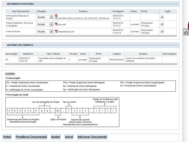 Como aceitar os documentos postados?