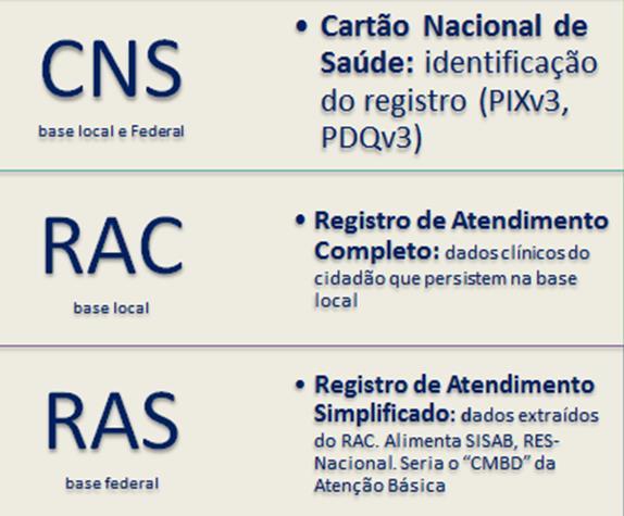 Tipos de Registro Gestão Federal / Estadual CNS + RAS Políticas Públicas Gestão do Acesso e da Qualidade Financiamento