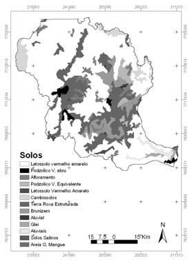 A cultura florestal avaliada pode ser implantada em cerca de 531258,3 ha, o que representa 89,7% do total da área da bacia.