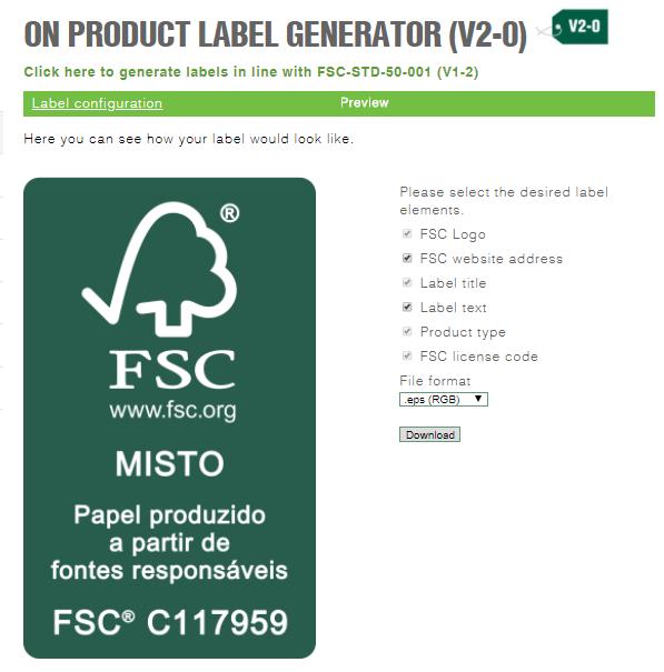 Selos O selo mini e o selo padrão podem ser utilizados em qualquer produto FSC. O empreendimento poderá escolher se deseja utilizar o selo completo em um material ou o mini selo.