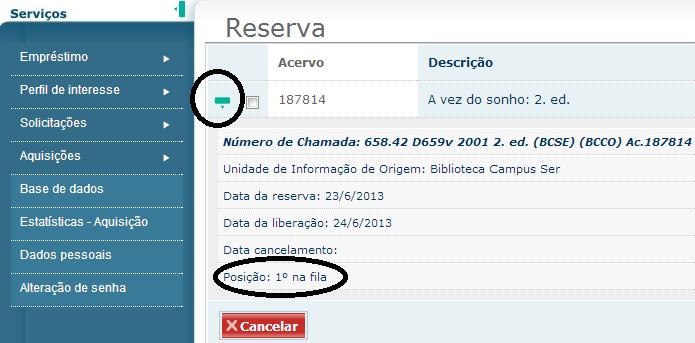 3.1.6 Para cancelar a reserva