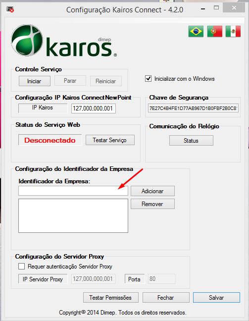 KAIROS CONNECT Abra o Kairos Connect, e certifique-se se o CNPJ,