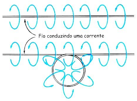 Trocando o sentido da corrente, os ponteiros das bússolas vão se mover até inverter a sua direção,