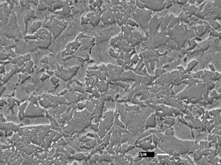 115 M (a) F RA B Figura 4.4.1.4 Micrografia obtida por Microscópio Eletrônico de Varredura do CPW800 envelhecido a 25ºC com tempo de 4.800.000 s com aumento de: (a) 3000x e (b) 5000x.