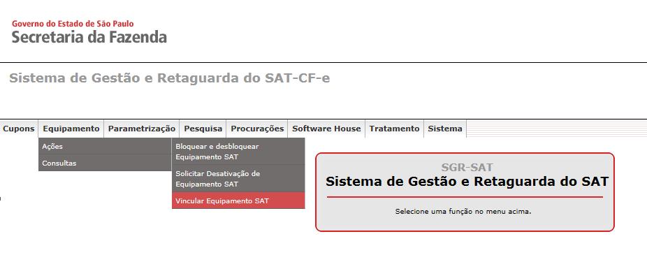 Um formulário de ativação do SAT será aberto.