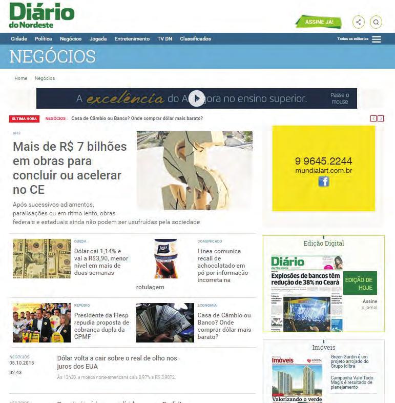 FORMATOS Editorias Diário do Nordeste On-line