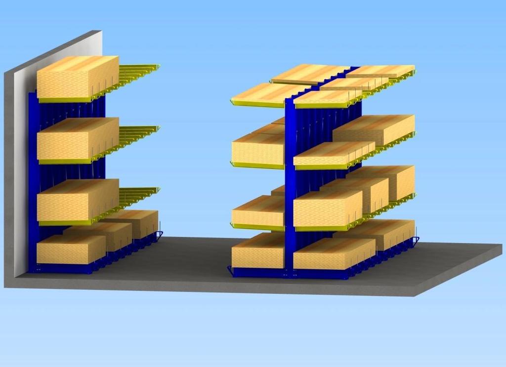 Este tipo de cantilever foi desenvolvido para abranger todas as necessidades de armazenagem de produtos pesados, que requeiram o seu manuseamento com dispositivos mecânicos pesados.