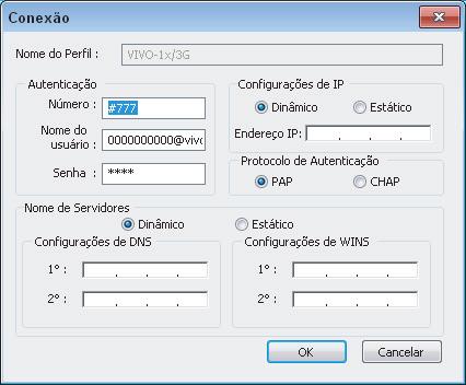 Se você clicar em Conexão automática, o modem será conectado em 1x/3G ou 2G dependendo do local 5.