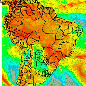 Mapa de temperatura máxima observada em 24 horas De ontem (24/Jul/2018 12h UTC) a hoje (25/Jul/2018 12h UTC) C 4 8 12 16 20 24 26 28 30 32 34 36 38