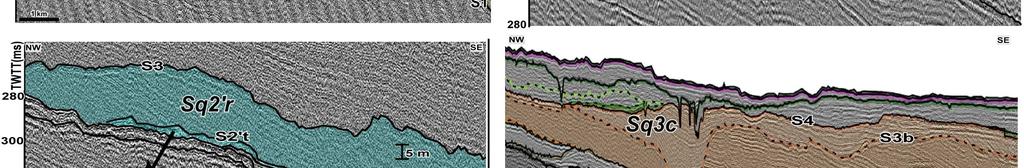 Os máximos glaciais que finalizam o ciclo deposicional da Sq2 indicam elevados valores de amplitude de queda eustática que podem justificar o alto grau de erosão observado nas superfícies