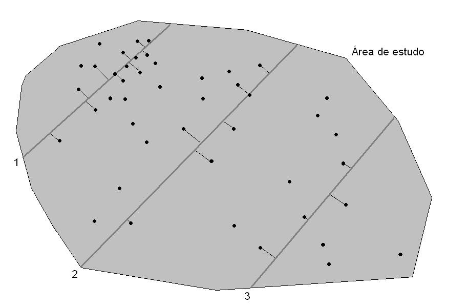 Parâmetros conhecidos A = tamanho da área de estudo k = número de linhas l i = comprimento da linha
