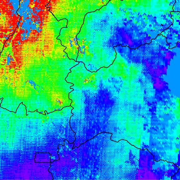 atmosféricos, consistiu na transformação dos valores dos pixels em NC, imagens do AVHRR, apresentam-se com