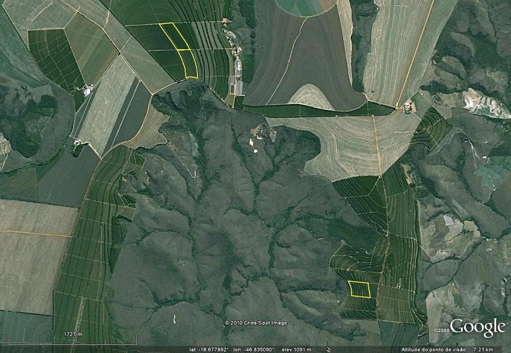 23 Área 3 Área 2 Área 4 Figura 2 Distribuição espacial das áreas localizadas no município de Patrocínio, MG (Google Earth, Google ) 3.