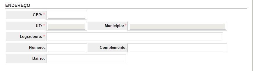 CEP Informe o CEP (Código de Endereçamento Postal) do endereço de residência do