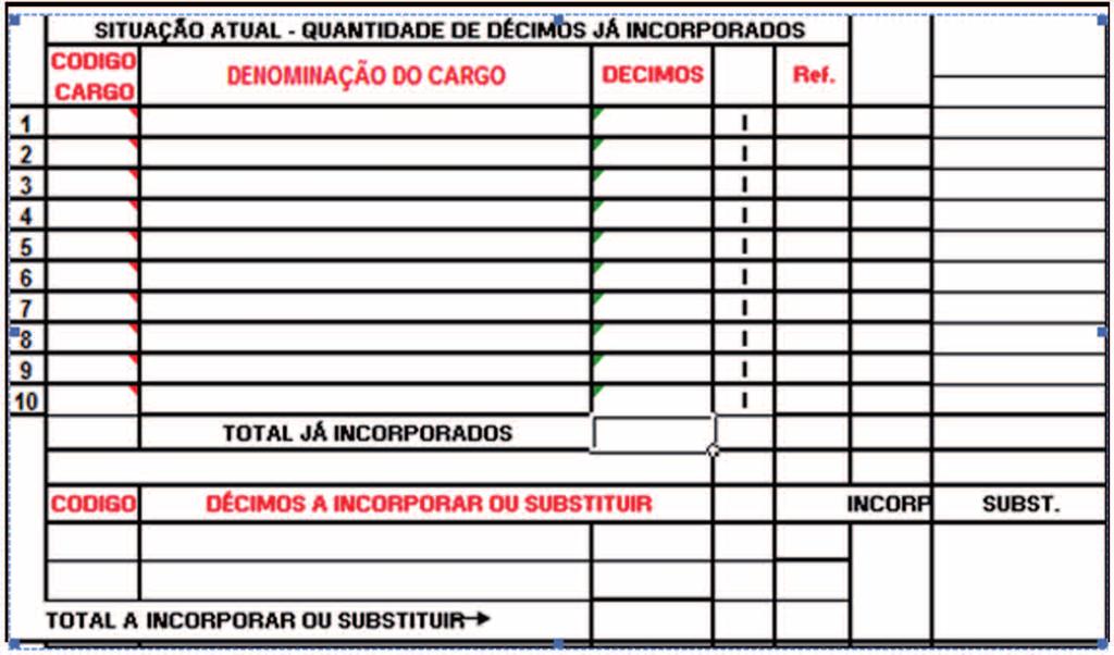 1 4.5 Jornada do cargo a incorporar Surge automaticamente quando atendido o item 4.1 4.6 Digite a data início da contagem Indicar a data em que o servidor iniciou exercício no cargo a incorporar,