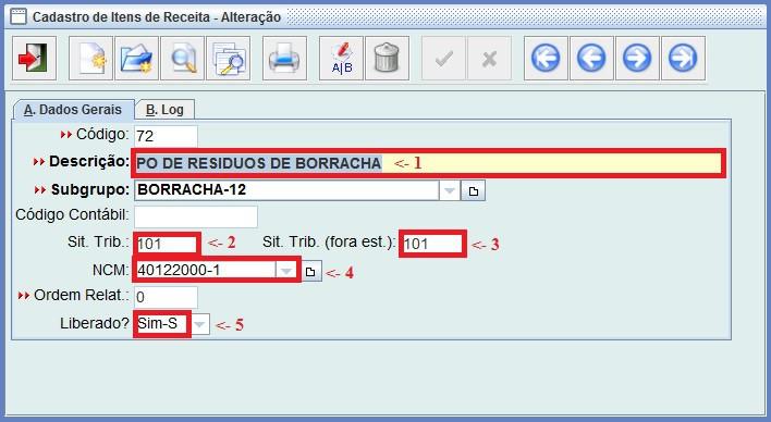 Trib.> = Informar o CST Código da Situação Tributária dentro do estado <Sit. Trib. (fora est.