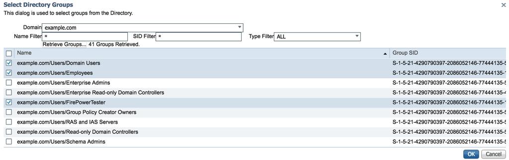 7. Clique sobre a salvaguarda para salvar grupos recuperados AD. Configurar perfis da autorização 1.