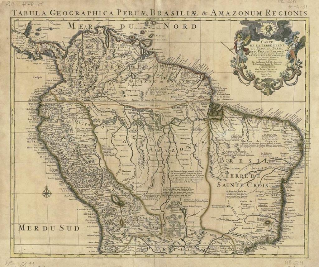 57 Memorial Prof. titular Rafael Sanzio Araújo dos anjos. CIGA-GEA-IH-UnB 2016 Mapa 12: Fonte: Carte de la Terre Ferm du Perou du Bresil et du Pays des Amazones. 1703.