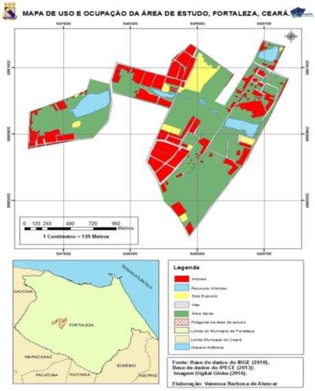 Áreas de Preservação Permanente no Campus do Itaperi e seu entorno (Fortaleza, CE): o uso de técnicas de geoprocessamento 55 Figura 4 - Mapa de uso e ocupação do Campus do Itaperi e seu entorno,