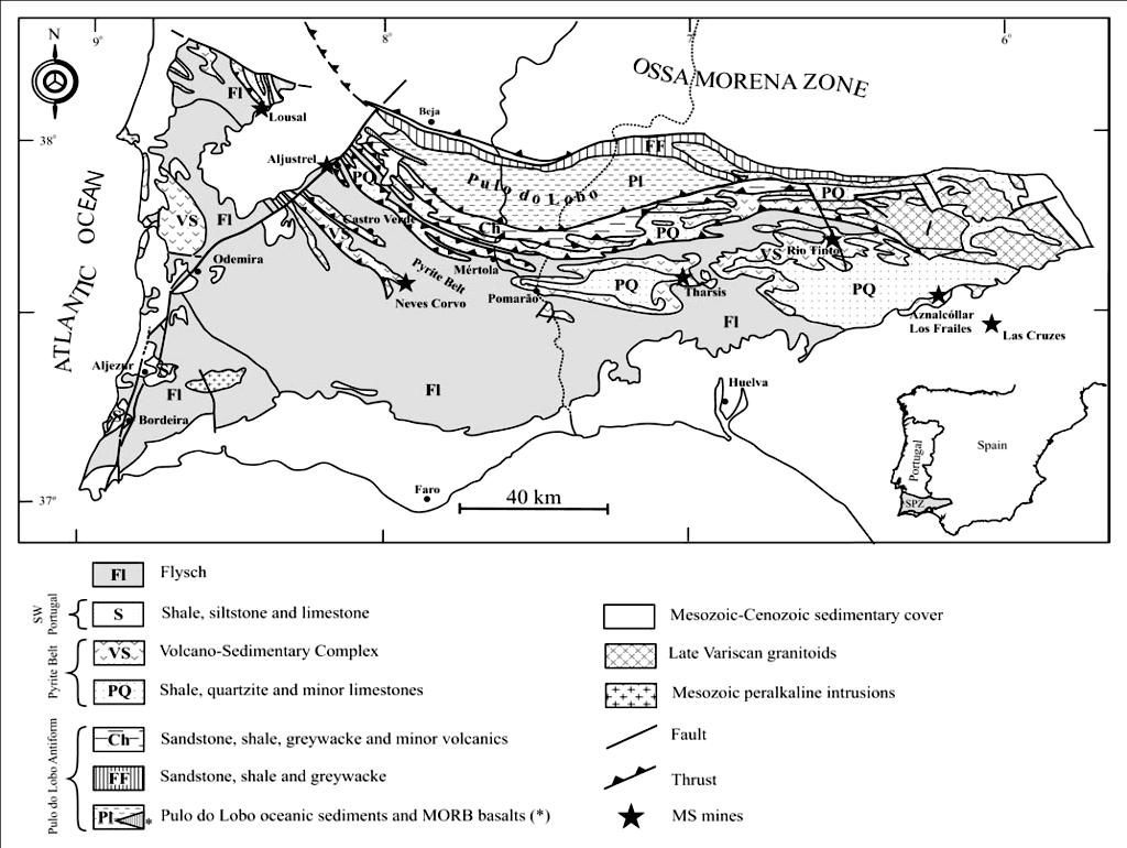 CAPÍTULO 3 idade paleozóica, evidencia características estruturais e paleogeográficas específicas - Zona Sul Portuguesa (Gaspar, 2006). Figura 3.