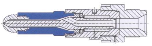 Gota de pressão mínima Transporte de calor aperfeiçoado Nenhum corte na injeção Sistema modular Adaptador específico para cada máquina do cliente. O bico é sempre o mesmo e está disponível no estoque.