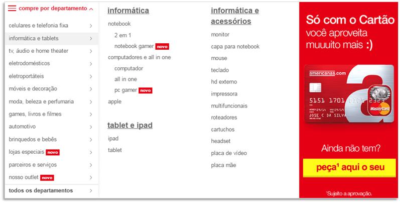 A escolha de cada filtro habilita as informações no próximo.