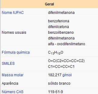 Benzofenona A benzofenona, uma cetona aromática, é um composto