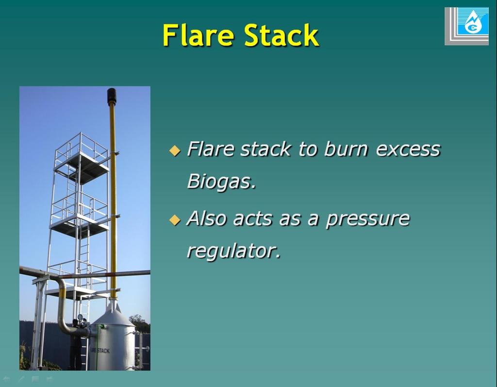 Flare Stack Queimador para o excesso de biogás