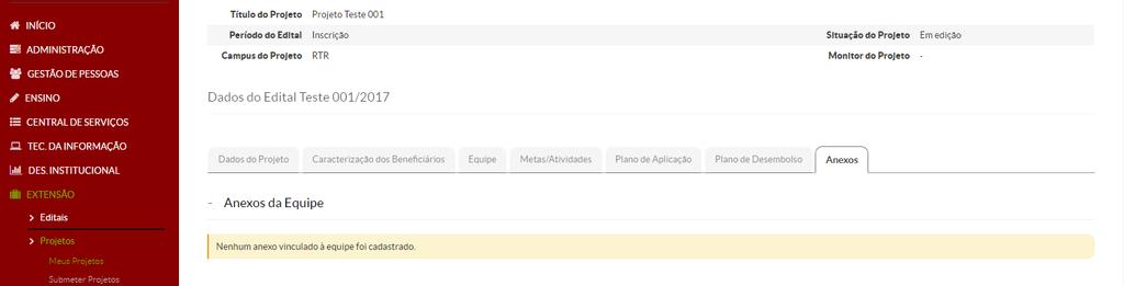 Figura 11 - Anexos INSTITUTO FEDERAL DE EDUCAÇÃO, CIÊNCIA E TECNOLOGIA DE MATO GROSSO Por fim, tem-se aqui a tela denominada Anexos, onde