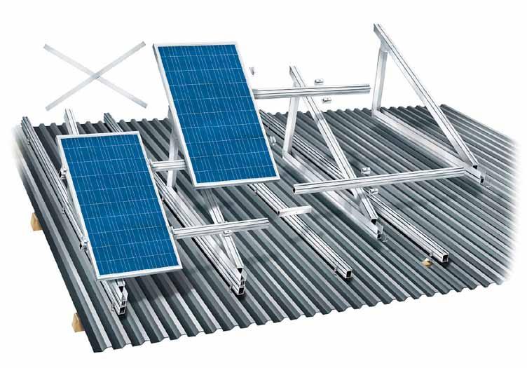 FIXAÇÃO DE PAINÉIS SOLARES FOTOVOLTAICOS ANGULARES: ESTRUTURA LONGITUDINAL Estrutura angular Triângulo