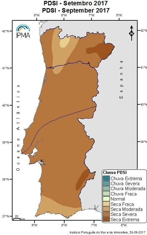 Na primeira quinzena registaram-se valores da temperatura média e máxima, em geral, superiores ao normal e na segunda quinzena os valores da temperatura máxima estiveram próximos ou um pouco acima do