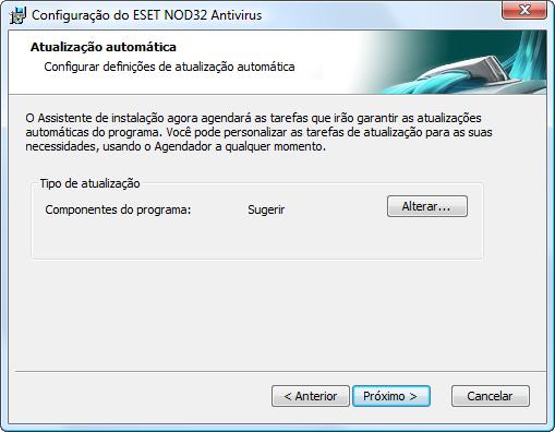 A próxima etapa da instalação é Digitar uma senha para proteger os parâmetros do programa. Escolha uma senha com a qual deseja proteger o programa. Digite a senha novamente para confirmar.