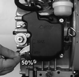 - Hold the grip and pull the cord until compression is found (1). Completely rewind the cord (2) and then operate the decompression lever (3).