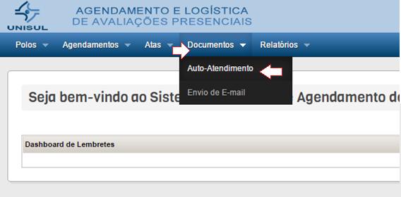 Procedimentos para a impressão das provas no polo a) A primeira ação é a ser realizada é o acesso ao Sistema de Logística com o seu login e senha do portal MinhaUnisul, por meio do link: