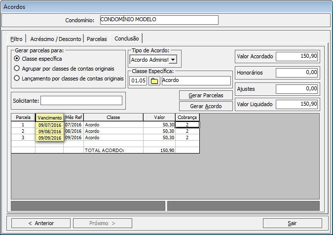 Relatóris de inadimplência Os relatóris de inadimplência (Detalhad e Cnslidad), irã exibir s valres referentes as acrds a vencer desde que a pçã Tds s relatóris que exibem inadimplência esteja