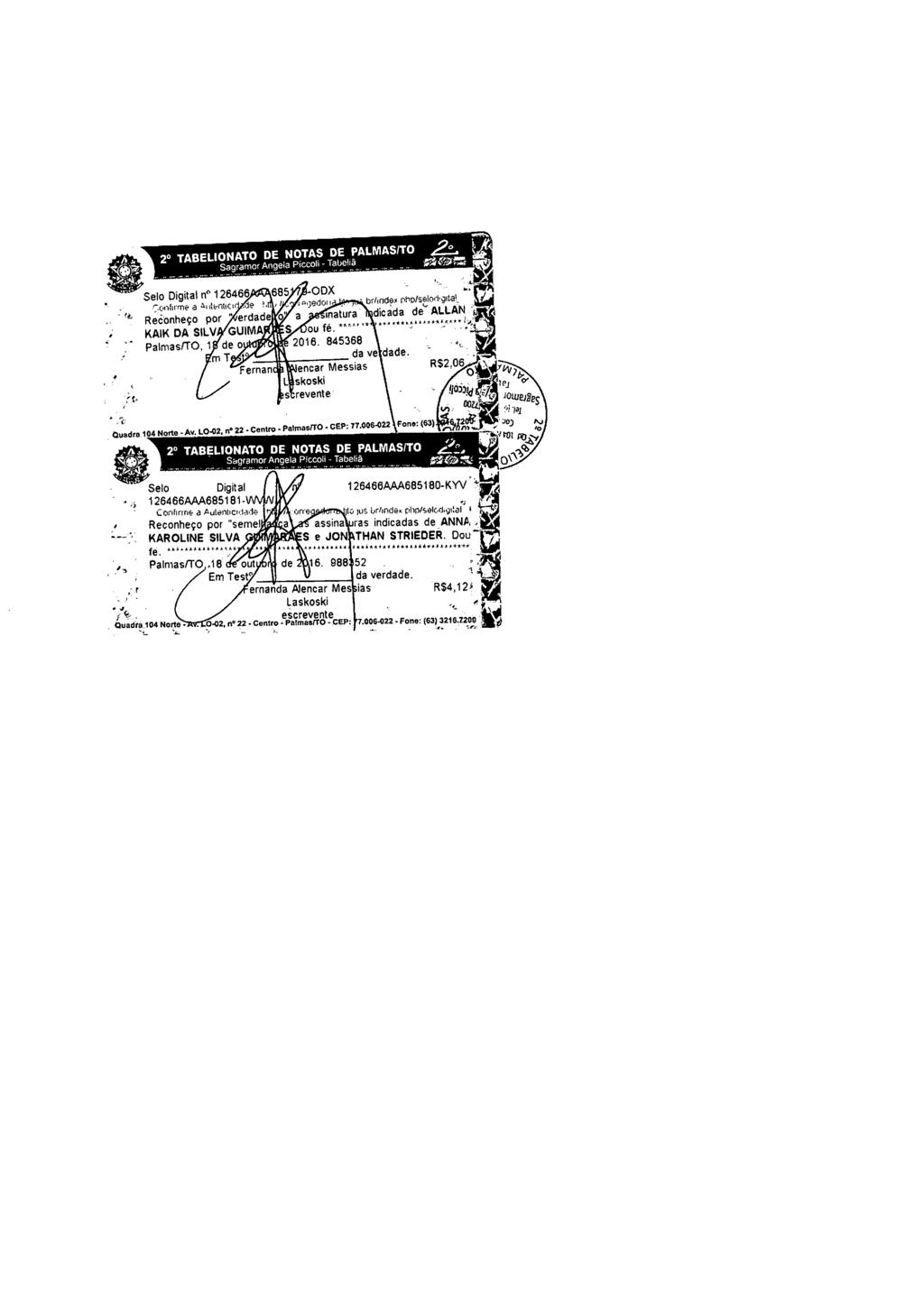 Selo Digital n 126466 685 -ODX r.dirme a nuc v de / - o )ed 1 - br/inde rlhtilsei011 o/ia' natura dicada de ALLAF'I ReonheÇO por erdade o a KAIK DA SILV GUIMA S ou fé. 2016.