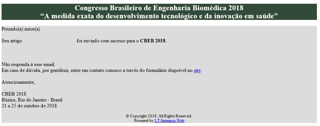 Você receberá um e-mail de confirmação de submissão. 4.