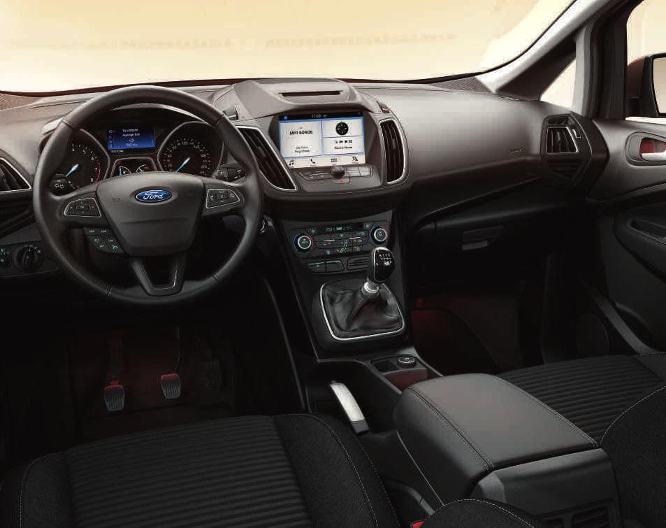 automático da temperatura de duas zonas (DEATC) Rádio/CD com SYNC 3, Comando por voz e ecrã tátil de 20cm (8") Sistema Ford KeyFree com o botão de arranque Ford Power Banco do passageiro dianteiro