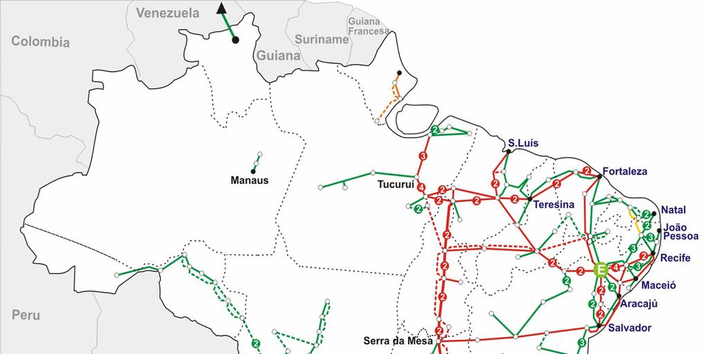 7 Figura. Sistema Interligado Nacional horizonte 009 com a previsão de interligação do sistema Acre-Rondônia [3] O controle de tensão do SIN é hoje feito de duas formas: i.