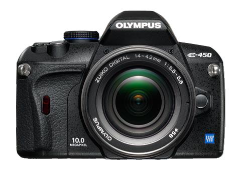 7'' Com a Olympus E-450, a qualidade superior das SLR-D E-System e a facilidade de utilização de câmaras compactas fundemse num modelo que revela o artista que há dentro de cada um de nós.